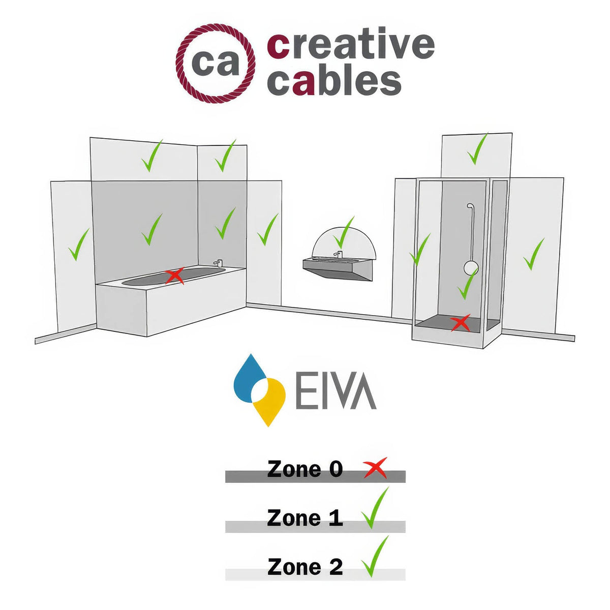 Fermaluce Modulair con estensione a L, paralume Swing e portalampada IP65 waterproof - Rame