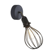 Fermaluce Modulair con snodo orientabile, paralume Drop e portalampada IP65 waterproof - Nero