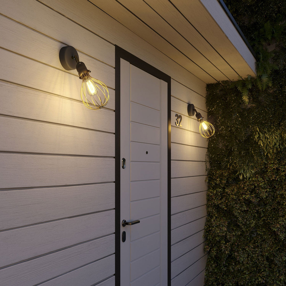 Fermaluce Modulair con snodo orientabile, paralume Drop e portalampada IP65 waterproof - Ottone