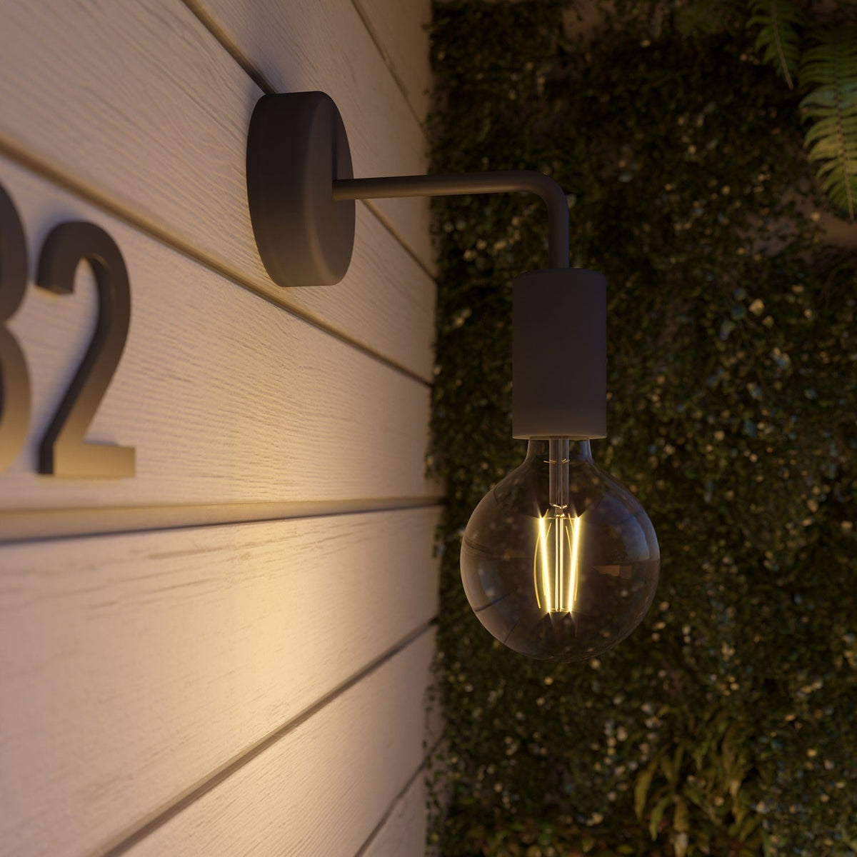 Fermaluce Modulair ELEGANT con estensione a L, rosone e portalampada IP65 waterproof - Nero