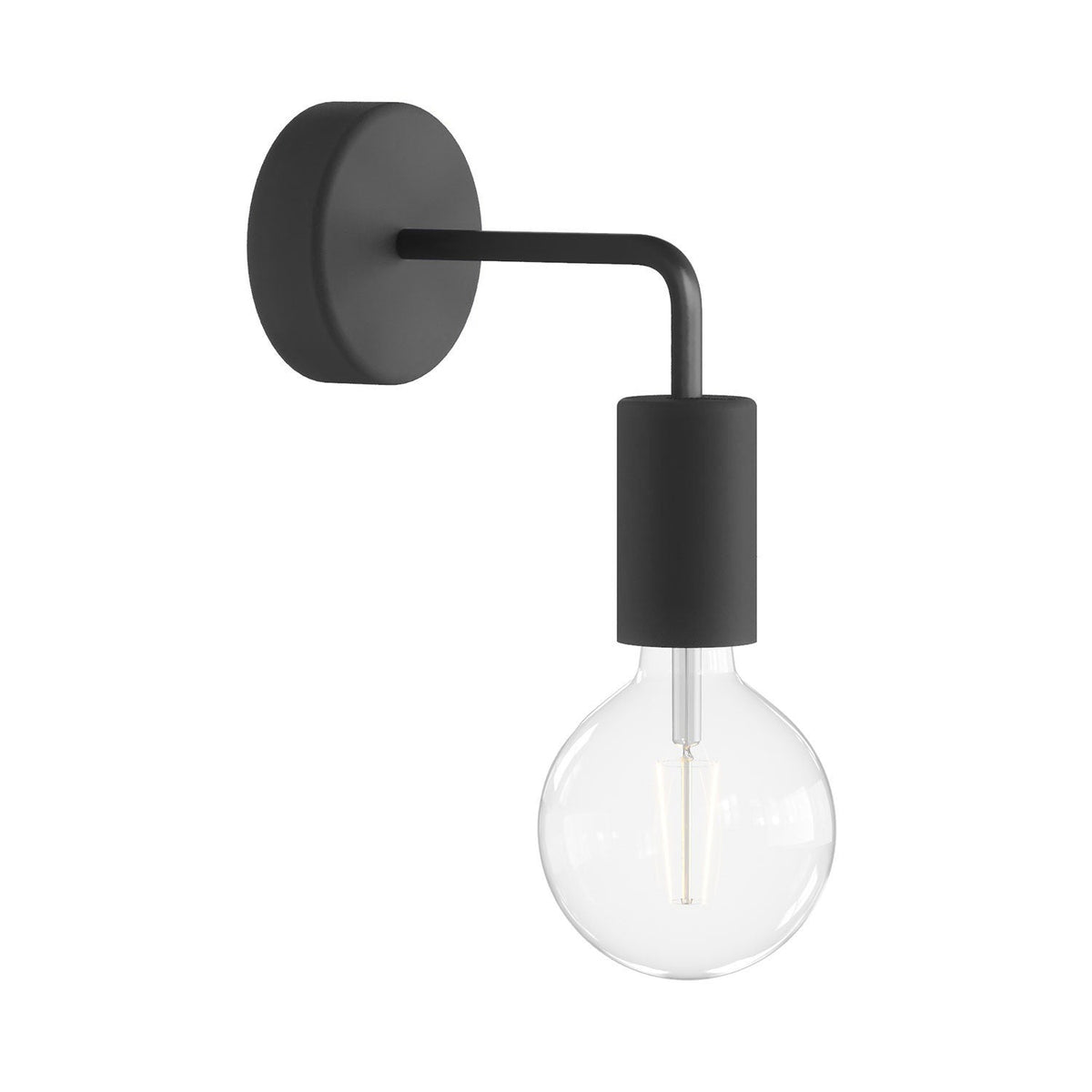 Fermaluce Modulair ELEGANT con estensione a L, rosone e portalampada IP65 waterproof - Nero
