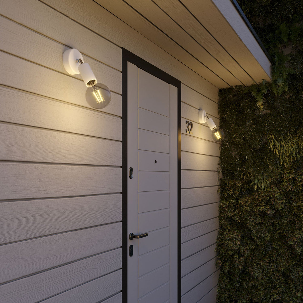 Fermaluce Modulair ELEGANT con snodo orientabile, rosone e portalampada IP65 waterproof - Bianco