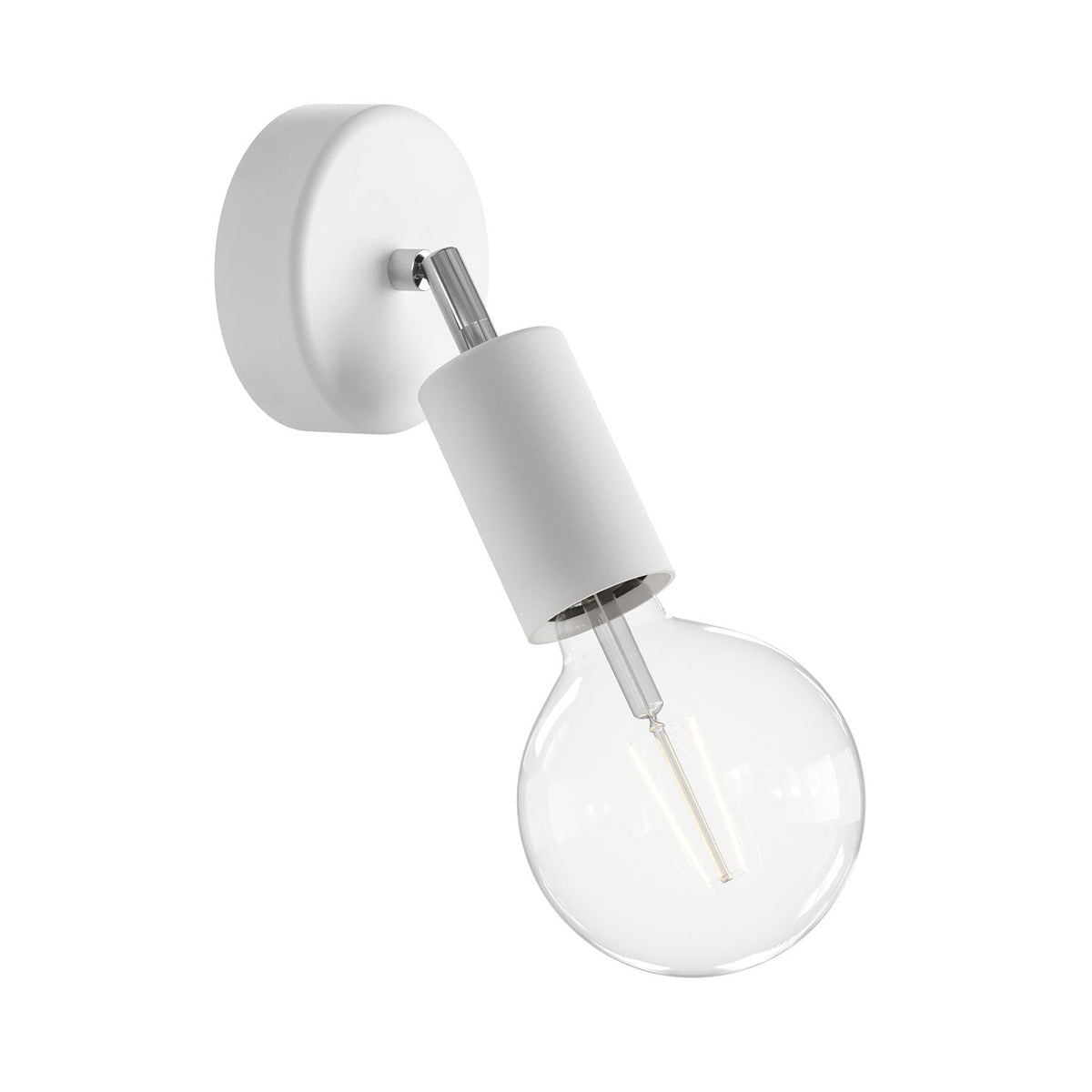 Fermaluce Modulair ELEGANT con snodo orientabile, rosone e portalampada IP65 waterproof - Bianco
