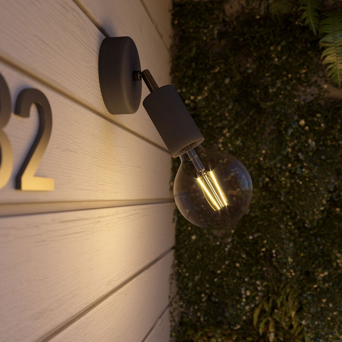 Fermaluce Modulair ELEGANT con snodo orientabile, rosone e portalampada IP65 waterproof - Nero