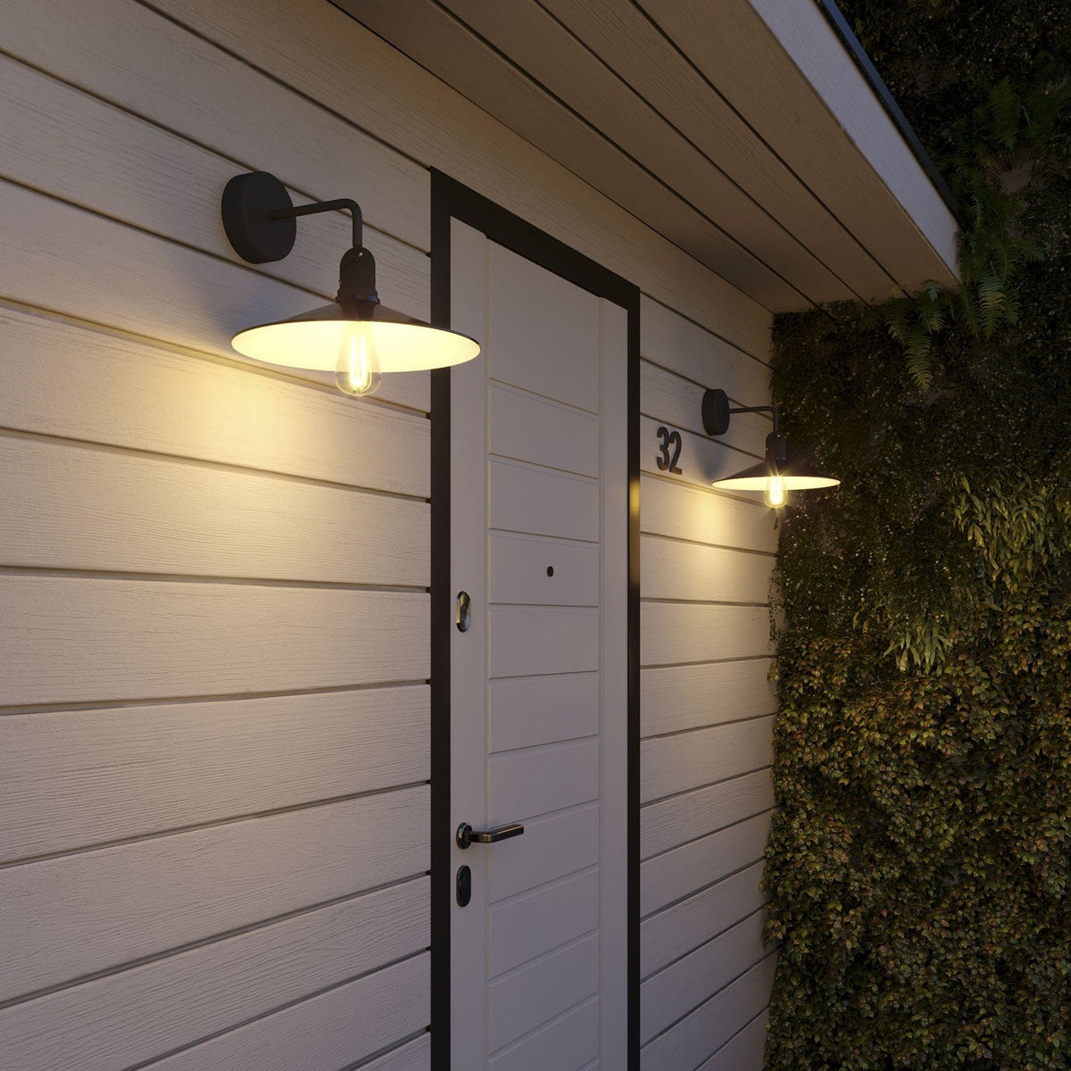 Fermaluce per paralume Modulair con estensione a L, rosone e portalampada IP65 waterproof - Nero