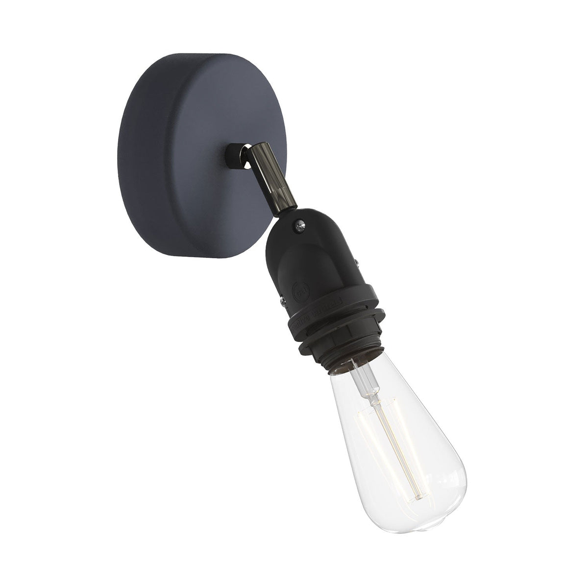 Fermaluce per paralume Modulair con snodo orientabile, rosone e portalampada IP65 waterproof - Grafite