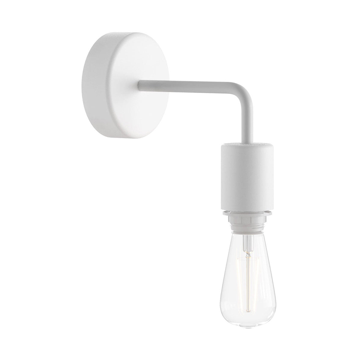 Fermaluce per paralume Modulair ELEGANT con estensione a L, rosone e portalampada IP65 waterproof - Bianco