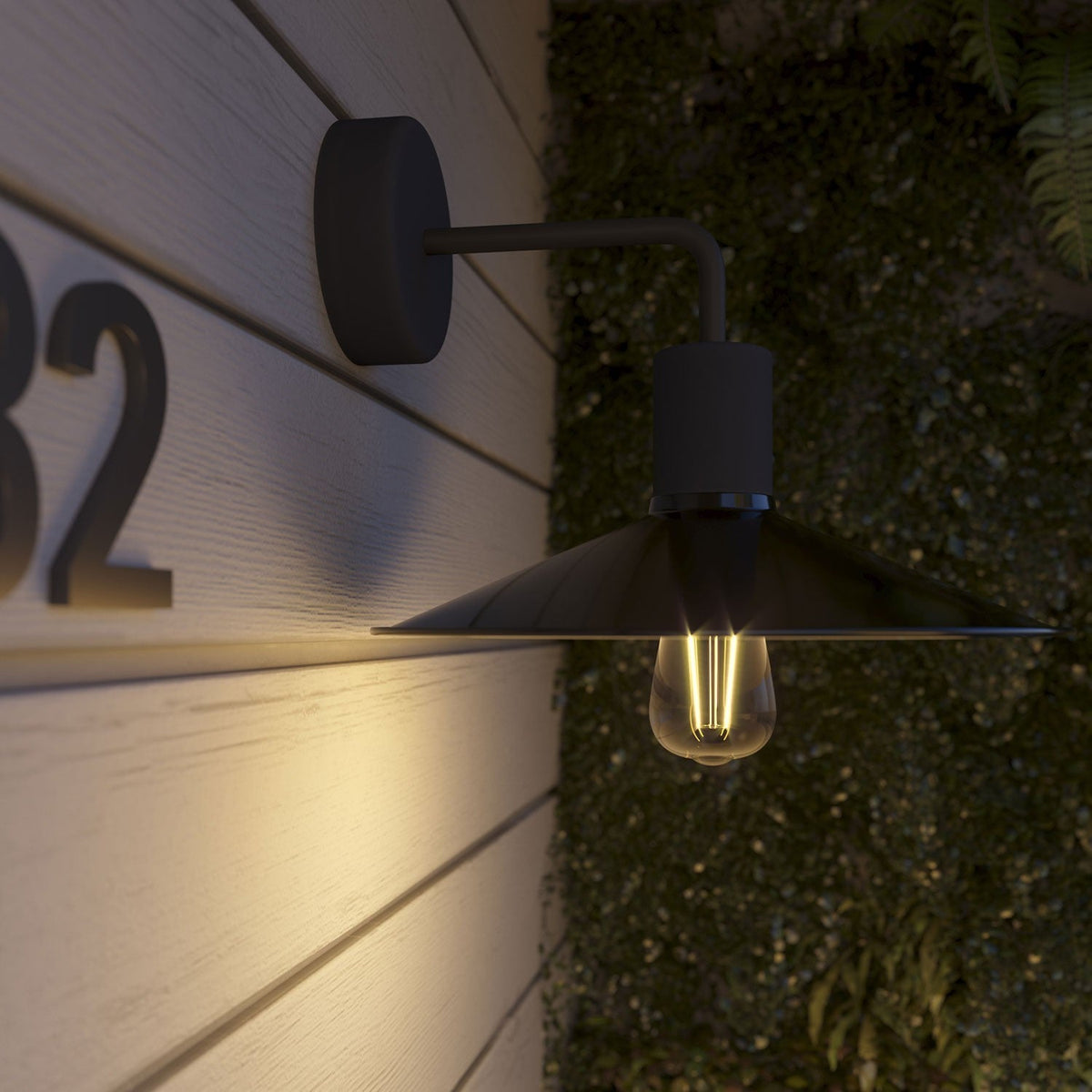 Fermaluce per paralume Modulair ELEGANT con estensione a L, rosone e portalampada IP65 waterproof - Nero