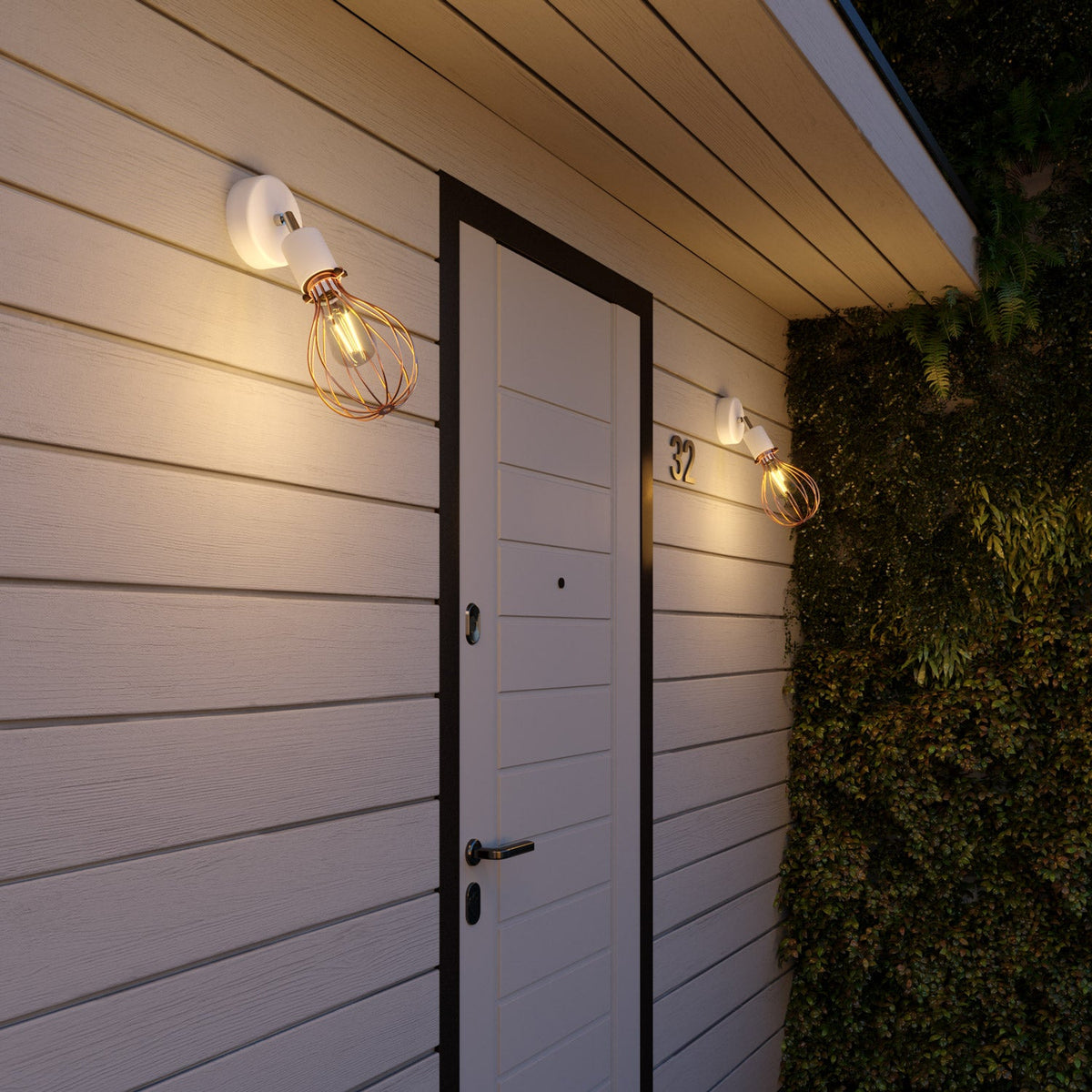 Fermaluce per paralume Modulair ELEGANT con snodo orientabile, rosone e portalampada IP65 waterproof - Bianco