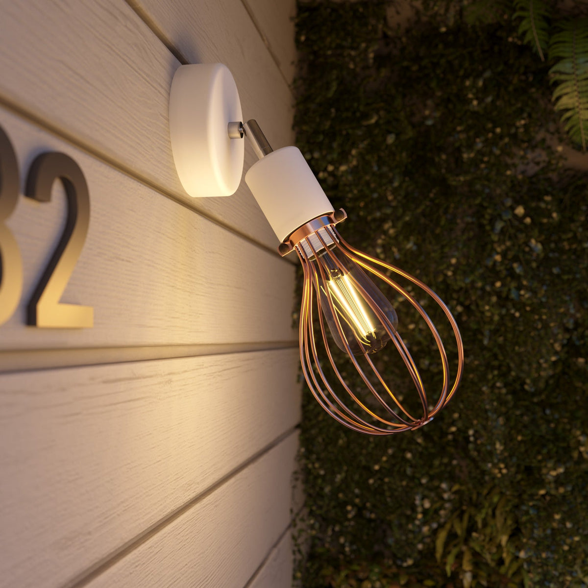 Fermaluce per paralume Modulair ELEGANT con snodo orientabile, rosone e portalampada IP65 waterproof - Bianco