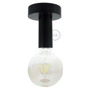 Fermaluce Wood M, il punto luce in legno a parete o soffitto - Nero