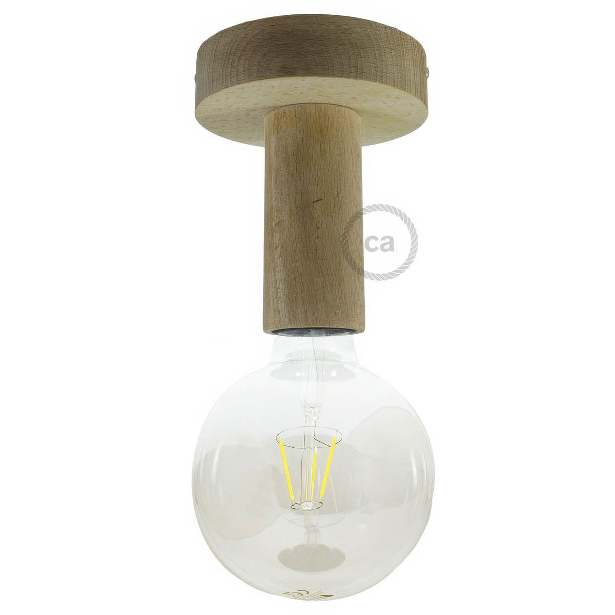 Fermaluce Wood M, il punto luce in legno a parete o soffitto - Neutro