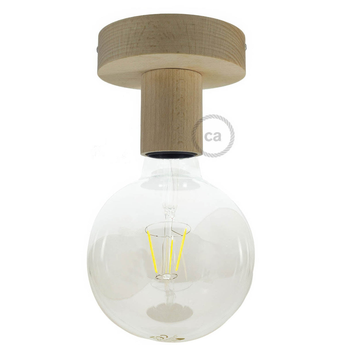 Fermaluce Wood S, punto luce a parete o soffitto in legno - Neutro