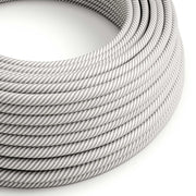 Filo elettrico in tessuto Bianco Ottico e Alluminio Vertigo - L'Originale Creative Cables, per lampade uniche - ERM46
