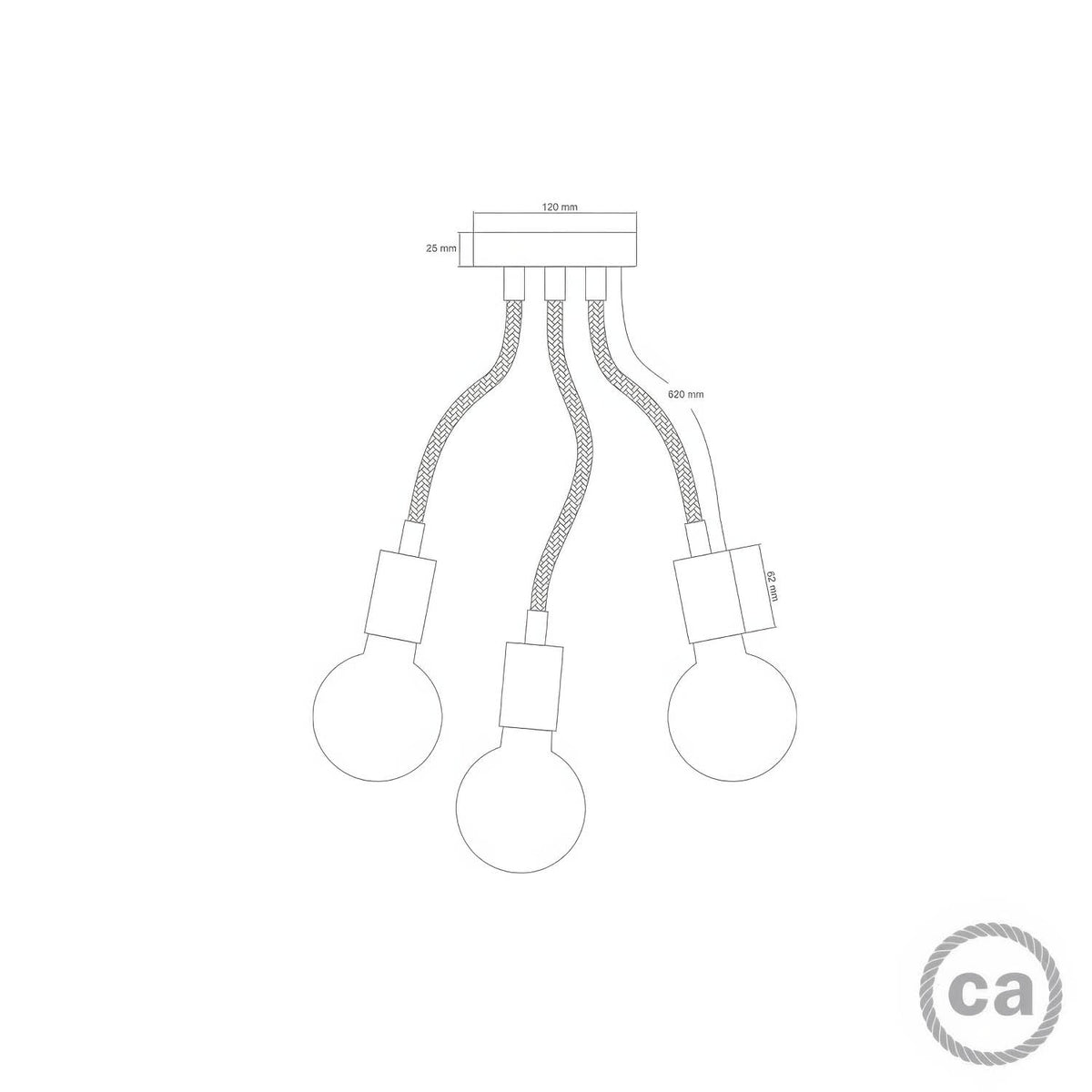 Flex 60 lampada da parete o soffitto snodabile a luce diffusa con lampadina LED ST64 - Bronzo satinato