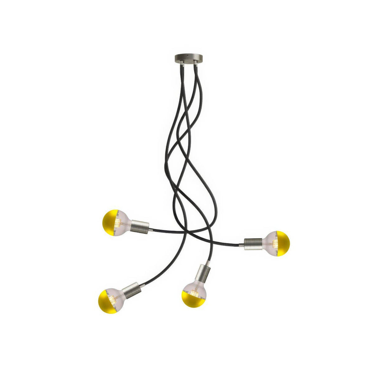 Flex 90 lampada da soffitto snodabile a luce diffusa con lampadina LED G95 - Titanio satinato