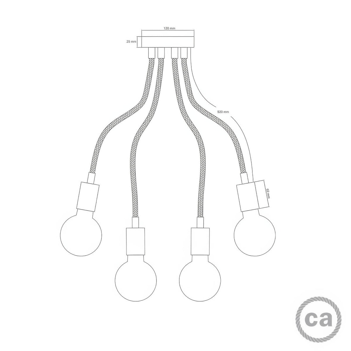 Flex 90 lampada da soffitto snodabile a luce diffusa con lampadina LED ST64 - Nero