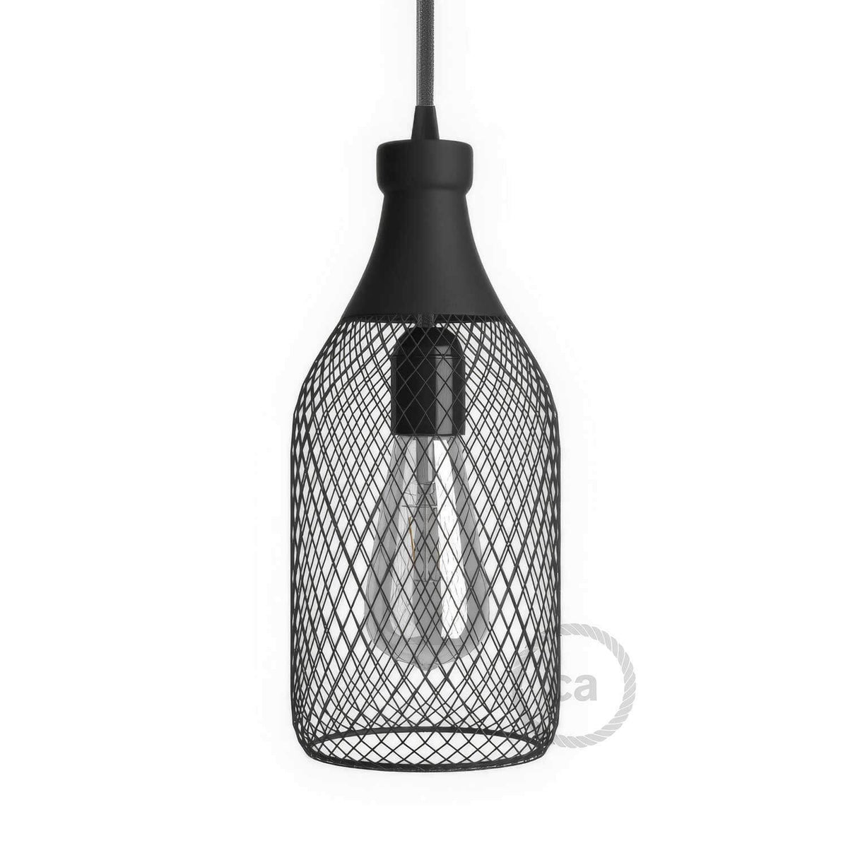 Gabbia paralume bottiglia Jéroboam in metallo - Nero