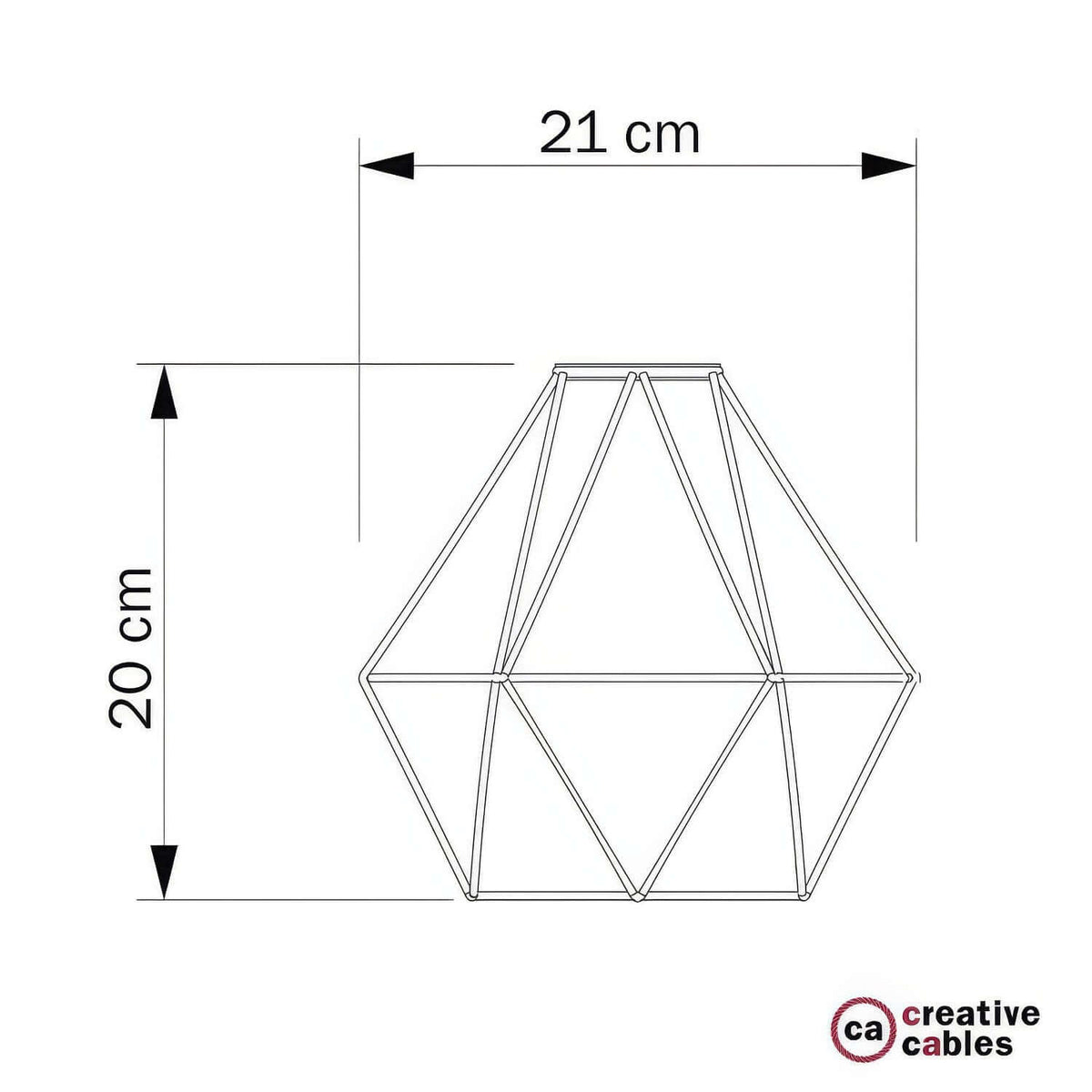 Gabbia paralume Diamond in metallo con attacco E27 - Rame