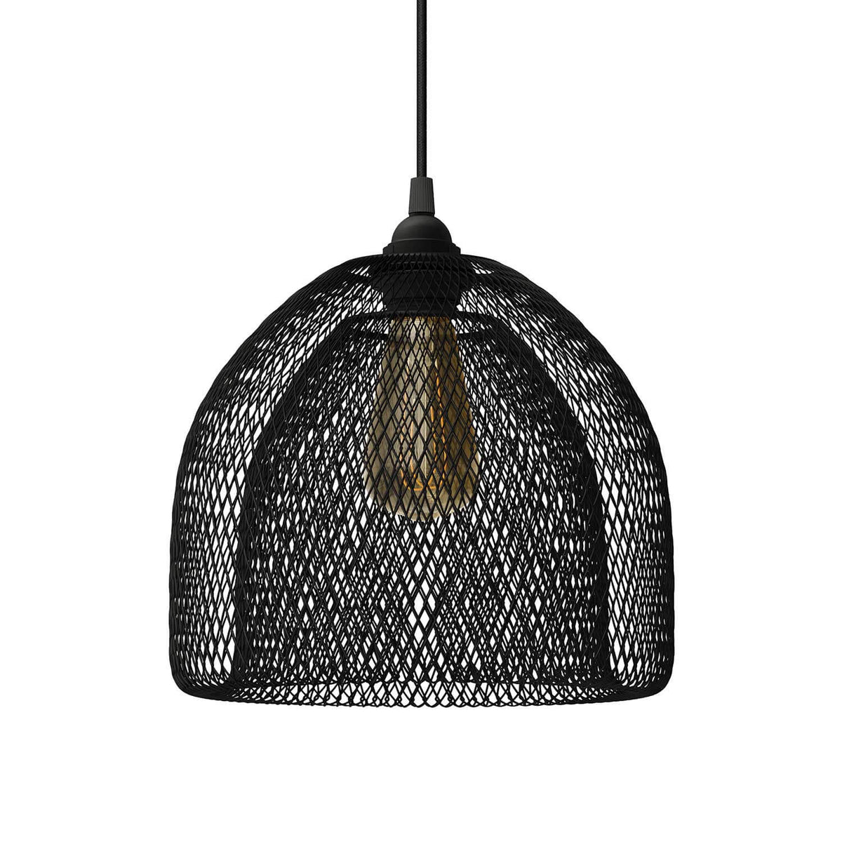 Gabbia paralume GhostBell XL in metallo con attacco E27 - Nero