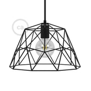 Gabbia XL paralume Dome in metallo con portalampada E27 - Nero