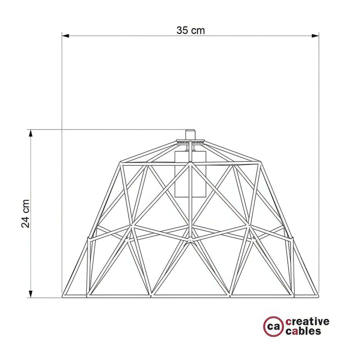 Gabbia XL paralume Dome in metallo con portalampada E27 - Nero
