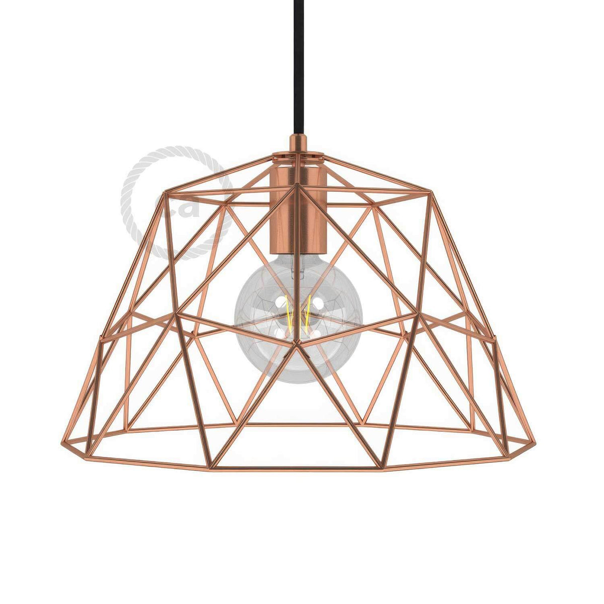 Gabbia XL paralume Dome in metallo con portalampada E27 - Rame
