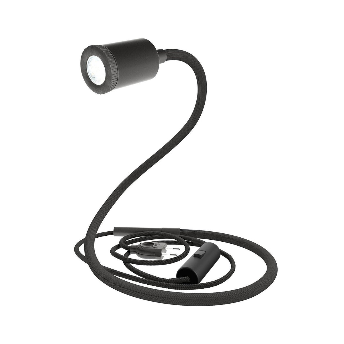 GU1d-one Lampada snodabile senza base con mini faretto LED - Nero