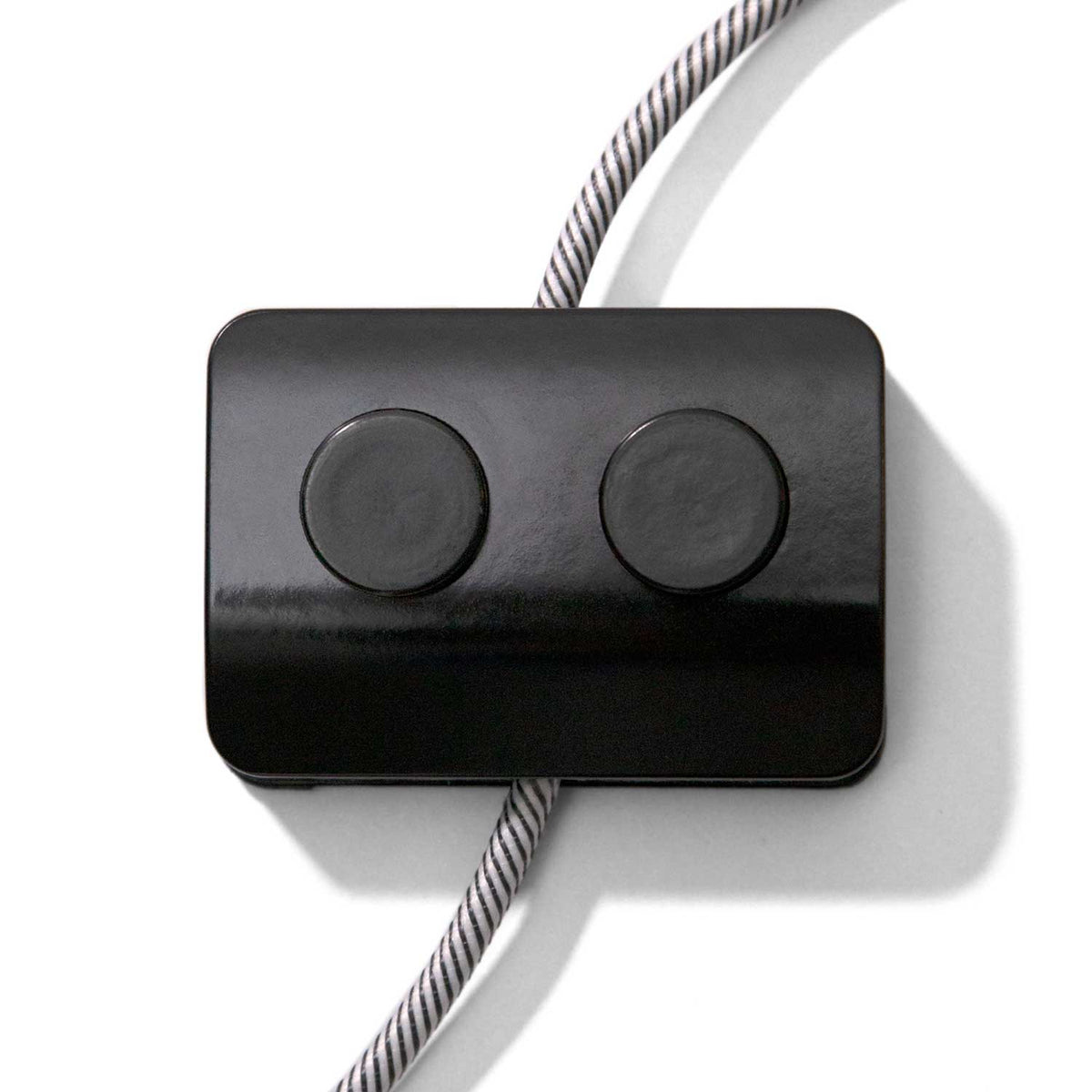 Interruttore Unipolare Nero con doppia accensione a pedale - Design by Achille Castiglioni