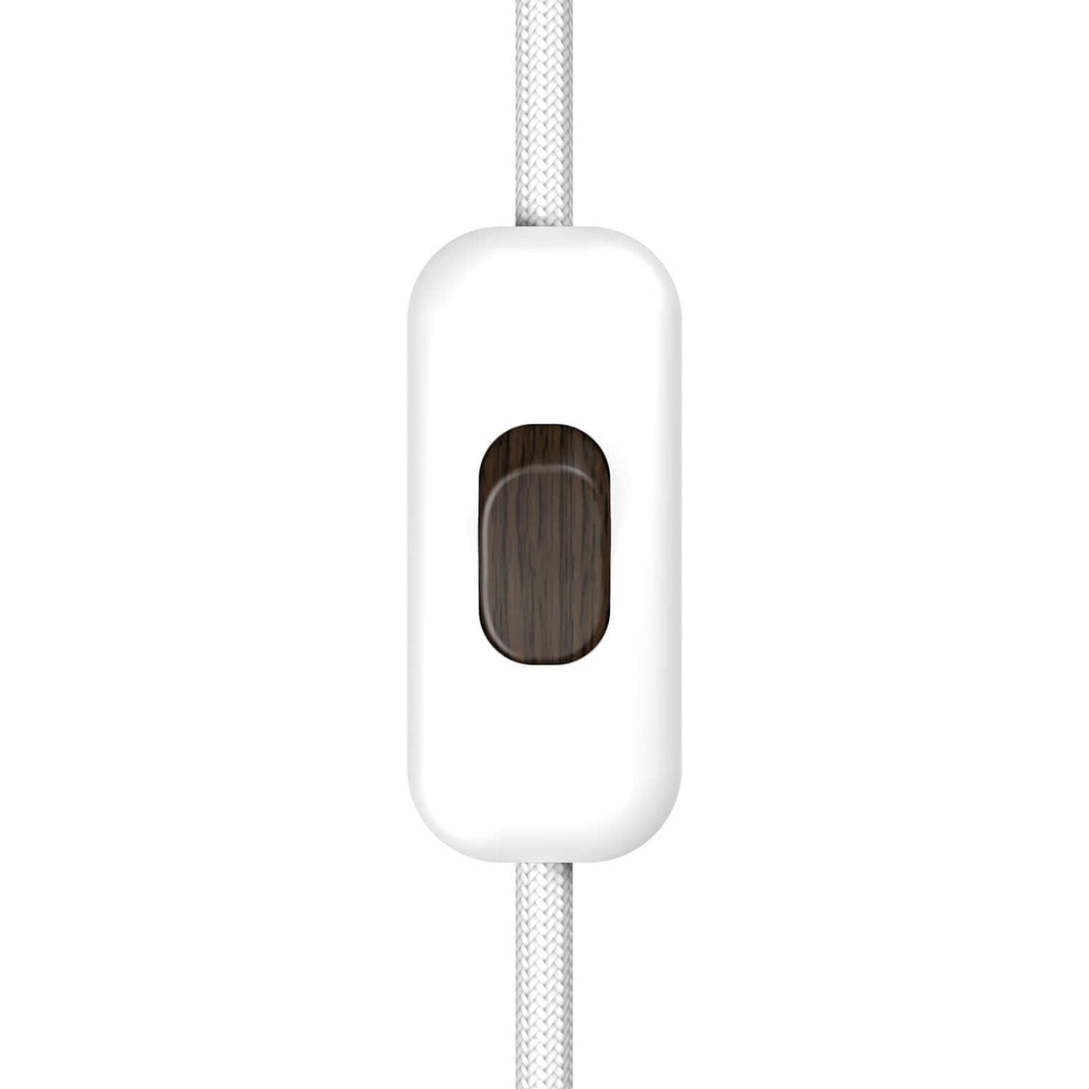 Interruttore Unipolare rompifilo Creative Switch Bianco e pulsante Effetto Wengé