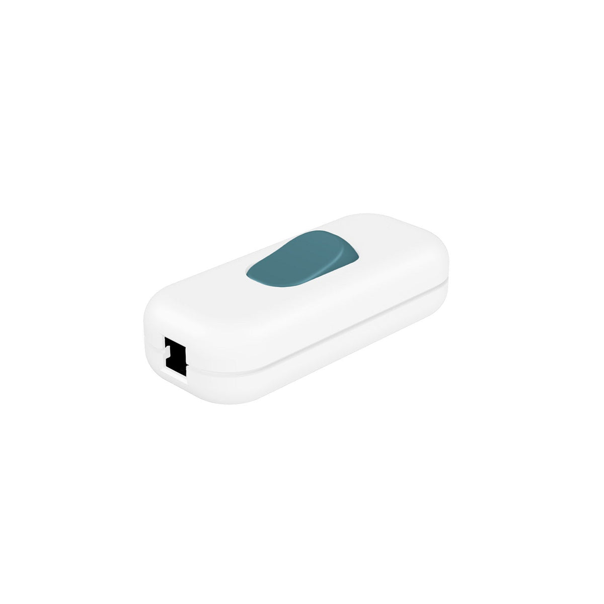 Interruttore Unipolare rompifilo Creative Switch Bianco e pulsante Petrolio