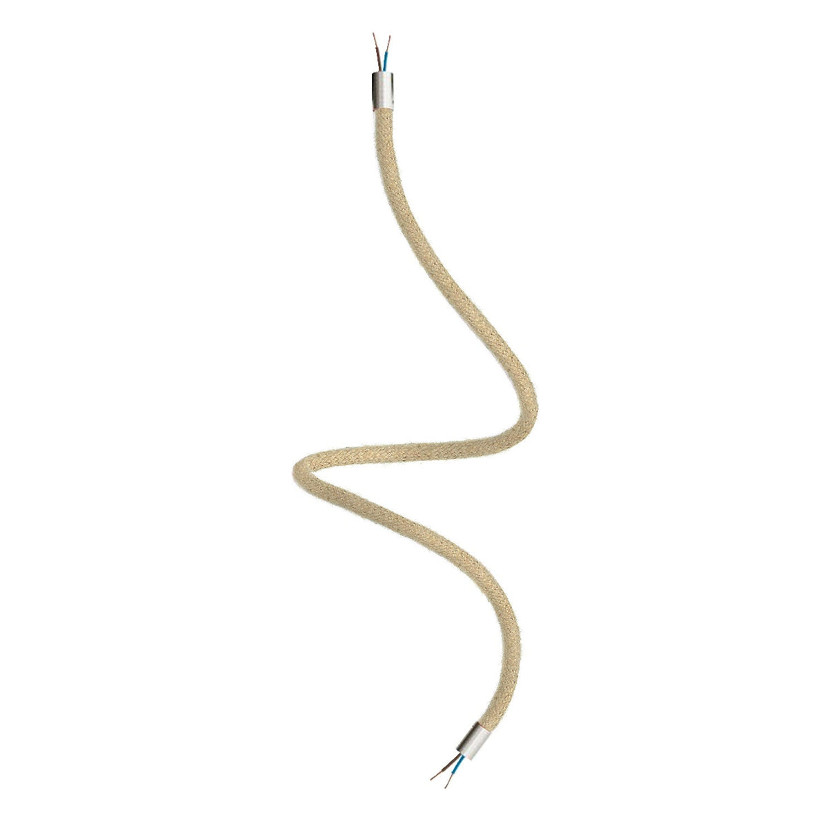 Kit Creative Flex tubo flessibile di estensione rivestito in juta RN06 Neutro con terminali metallici Titanio satinato 90 cm
