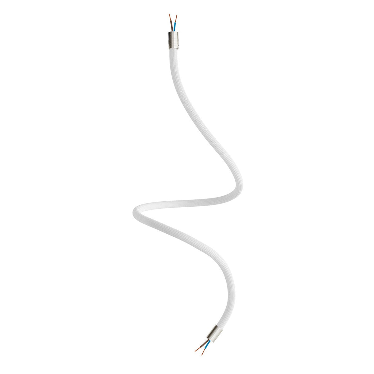 Kit Creative Flex tubo flessibile di estensione rivestito in tessuto RM01 Bianco con terminali metallici Titanio satinato 90 cm