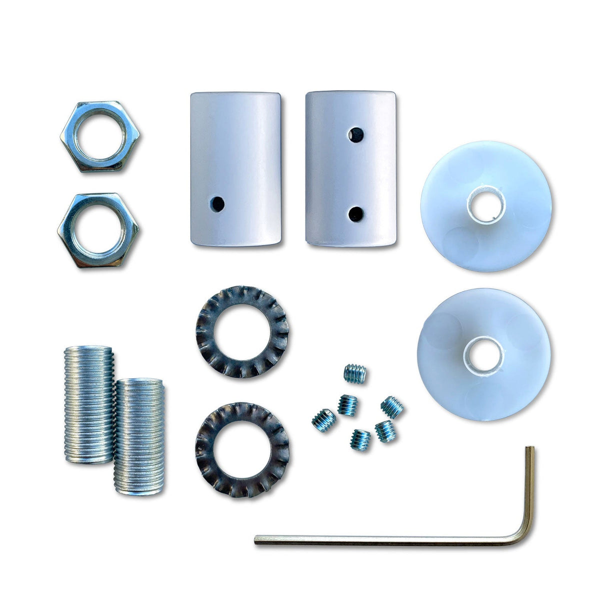 Kit Creative Flex tubo flessibile di estensione rivestito in tessuto RM01 Bianco con terminali metallici Bianco opaco 30 cm