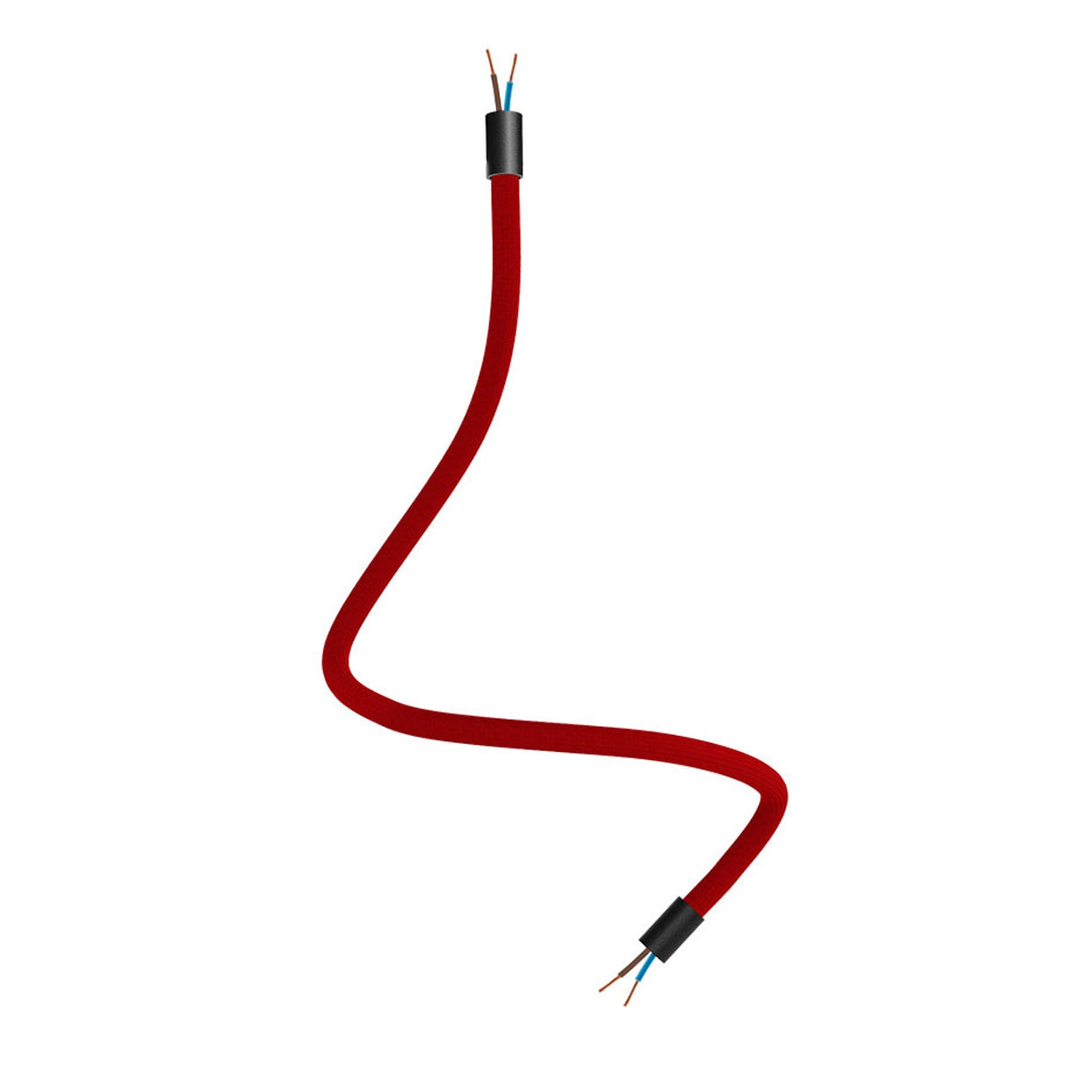 Kit Creative Flex tubo flessibile di estensione rivestito in tessuto RM09 Rosso con terminali metallici Nero 60 cm