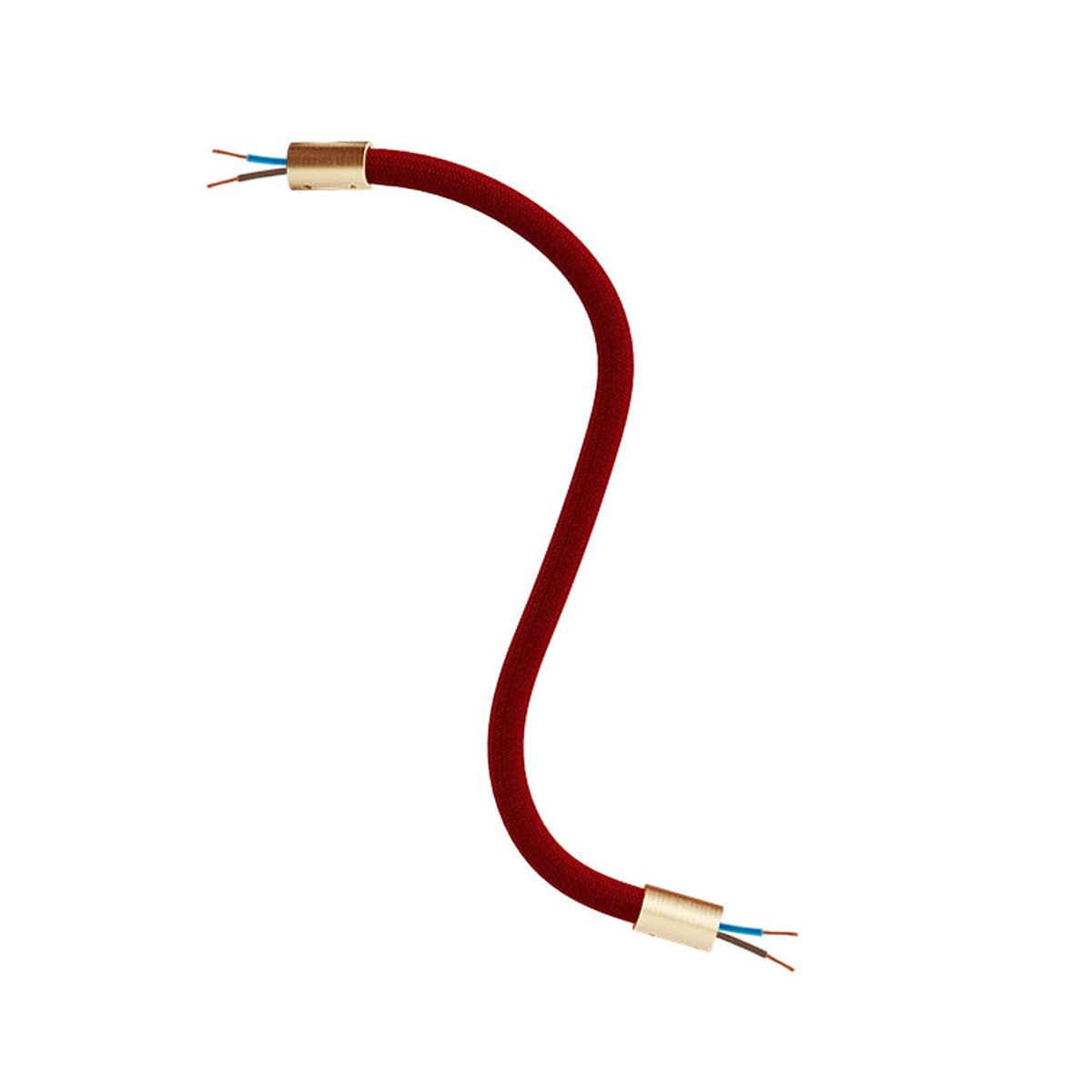 Kit Creative Flex tubo flessibile di estensione rivestito in tessuto RM09 Rosso con terminali metallici Bronzo satinato 30 cm