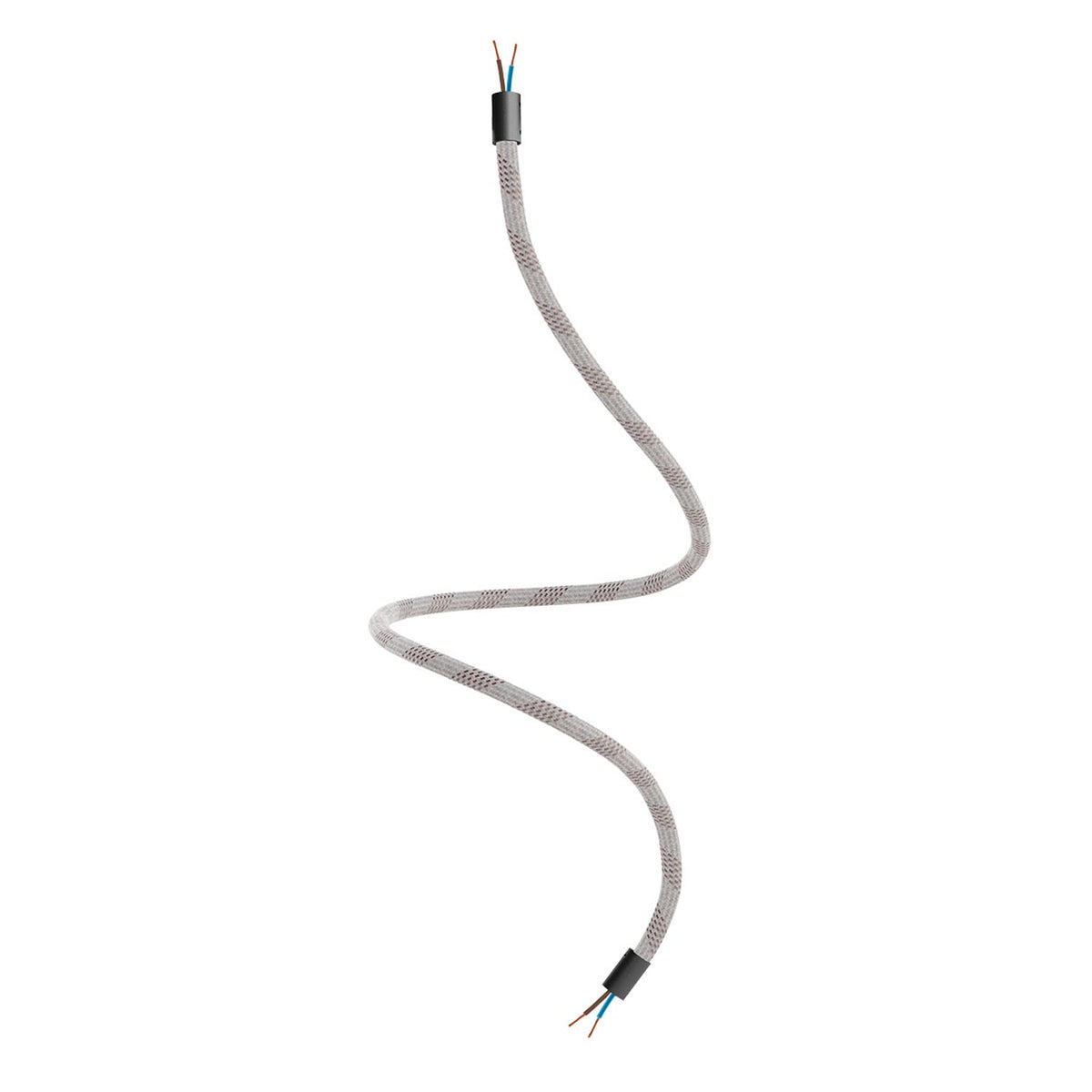 Kit Creative Flex tubo flessibile di estensione rivestito in tessuto RM72 Mèlange chiaro con terminali metallici Nero 90 cm