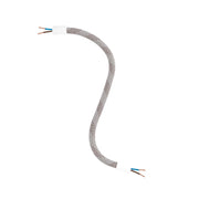 Kit Creative Flex tubo flessibile di estensione rivestito in tessuto RM72 Mèlange chiaro con terminali metallici Bianco opaco 30 cm
