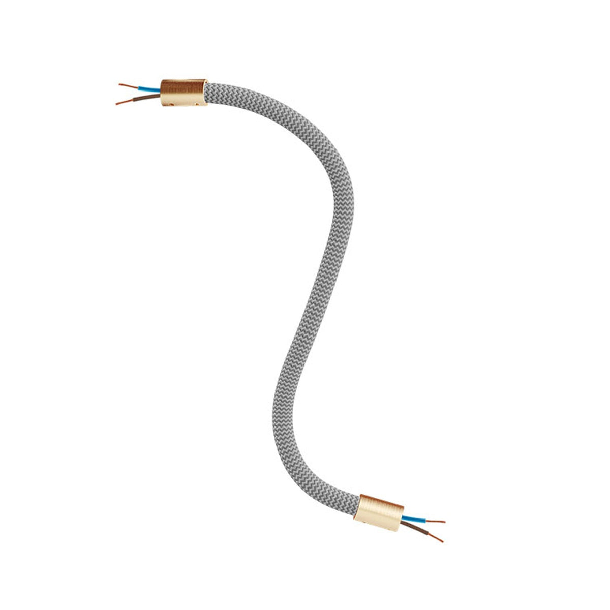 Kit Creative Flex tubo flessibile di estensione rivestito in tessuto RM75 Titanio con terminali metallici Bronzo satinato 30 cm