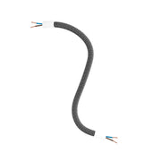 Kit Creative Flex tubo flessibile di estensione rivestito in tessuto RZ30 Nero Ferro con terminali metallici Bianco opaco 30 cm