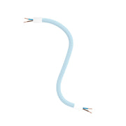 Kit Creative Flex tubo flessibile rivestito in tessuto RM76 Blu carta da zucchero con terminali metallici Bianco opaco 30 cm