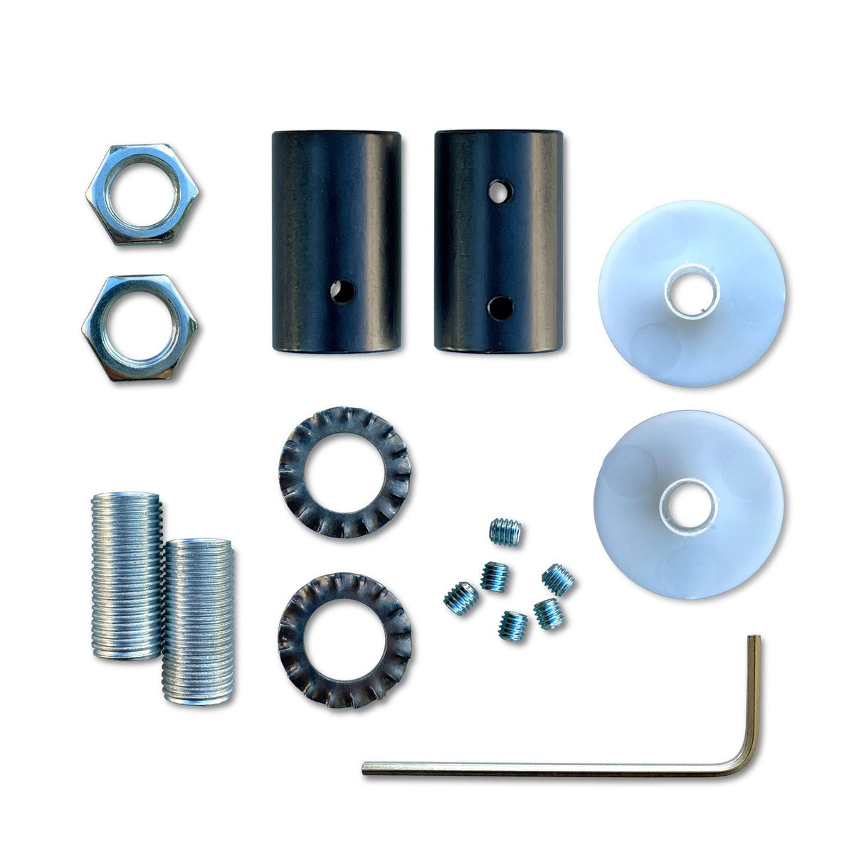 Kit Creative Flex tubo flessibile rivestito in tessuto RM79 Mostarda con terminali metallici Nero 30 cm