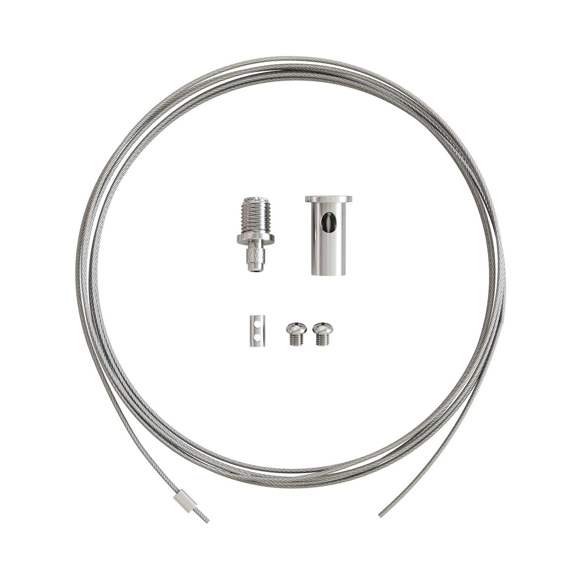 Kit di sospensione indipendente: Tenditore a soffitto, cavo in acciaio 3m e blocco cavi