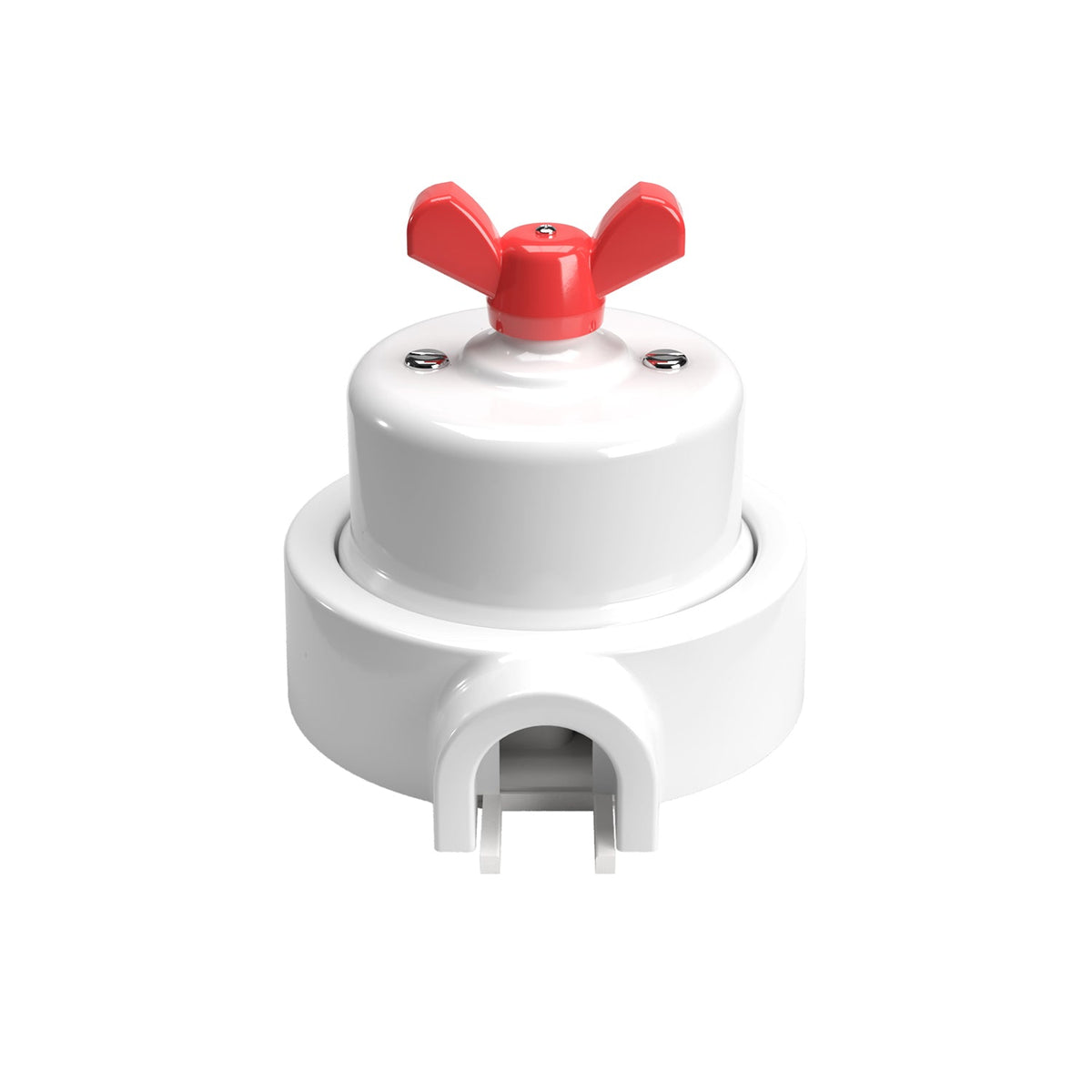 Kit interruttore/deviatore con dado a farfalla e base per Creative-Tubes in porcellana bianca Rosso 1