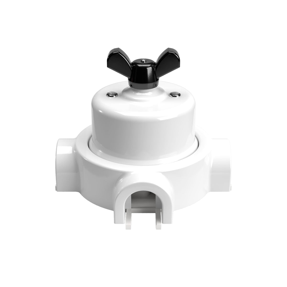 Kit interruttore/deviatore con dado a farfalla e base per Creative-Tubes in porcellana bianca Nero 3