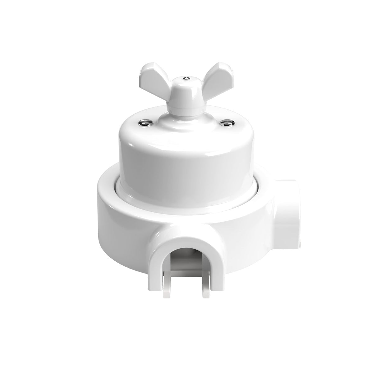 Kit interruttore/deviatore con dado a farfalla e base per Creative-Tubes in porcellana bianca Bianco 2