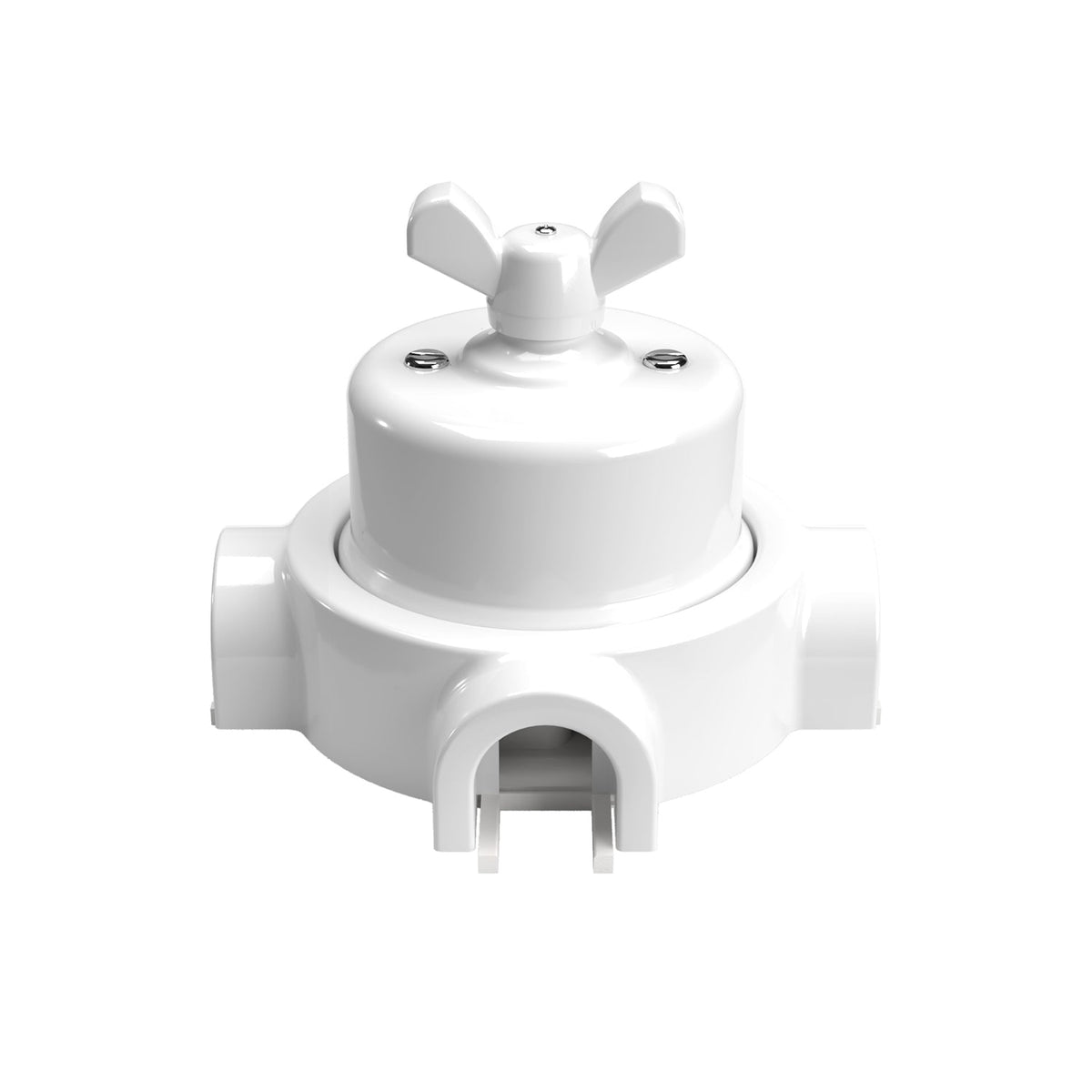 Kit interruttore/deviatore con dado a farfalla e base per Creative-Tubes in porcellana bianca Bianco 3