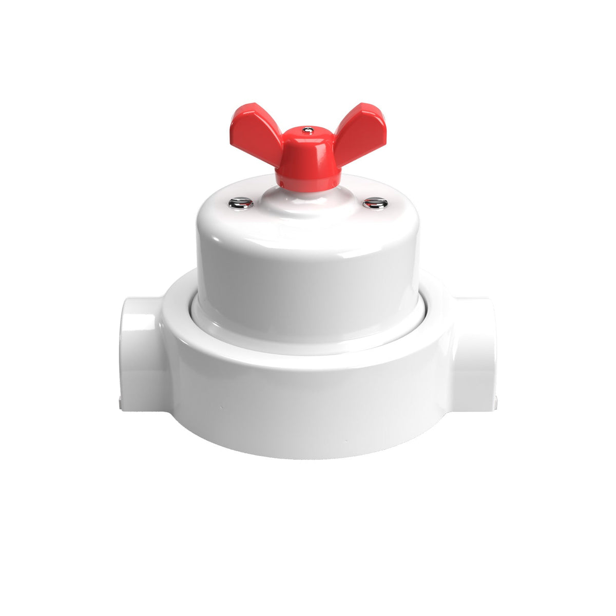 Kit interruttore/deviatore con dado a farfalla e base per Creative-Tubes in porcellana bianca Rosso 2 in linea