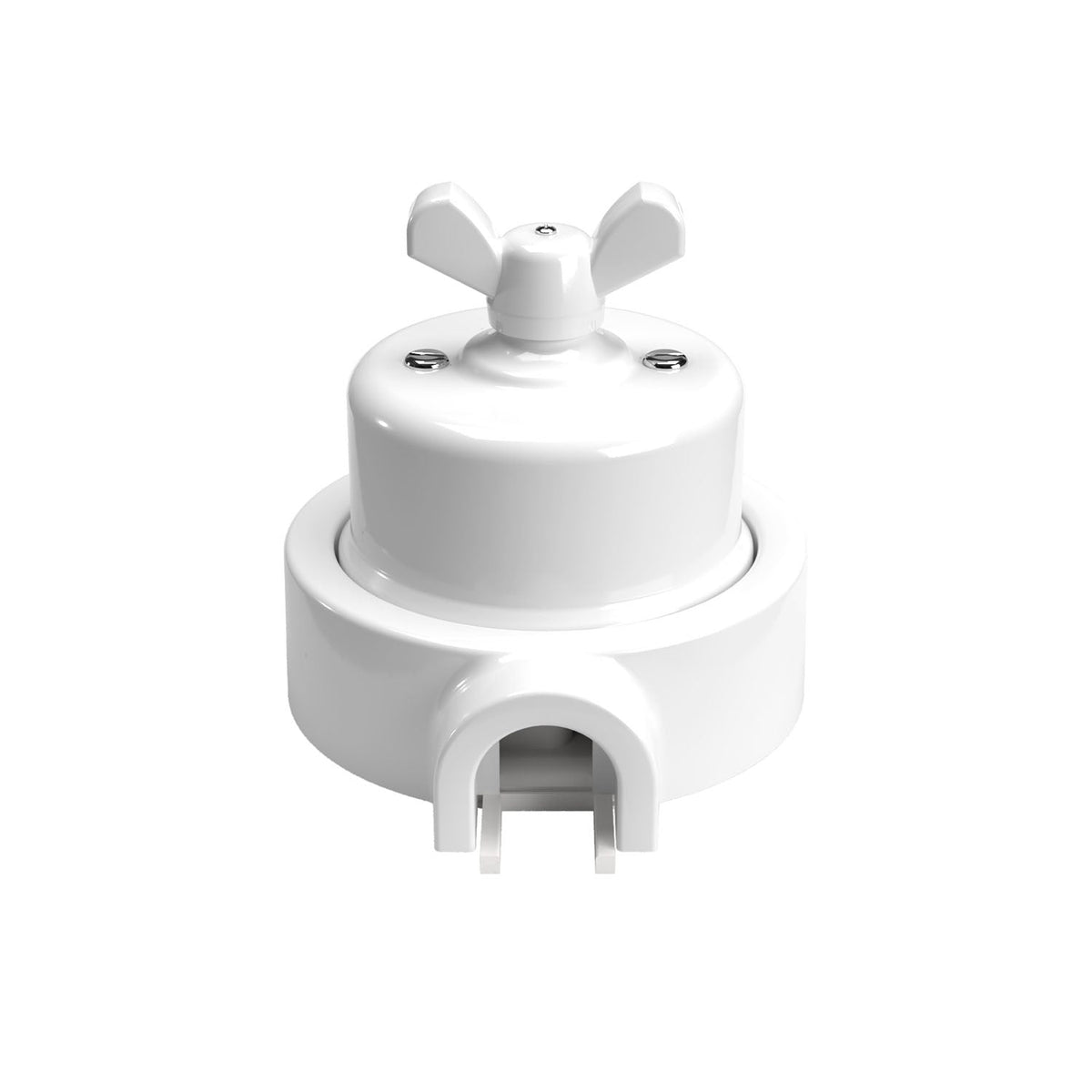 Kit interruttore/deviatore con dado a farfalla e base per Creative-Tubes in porcellana bianca Bianco 1