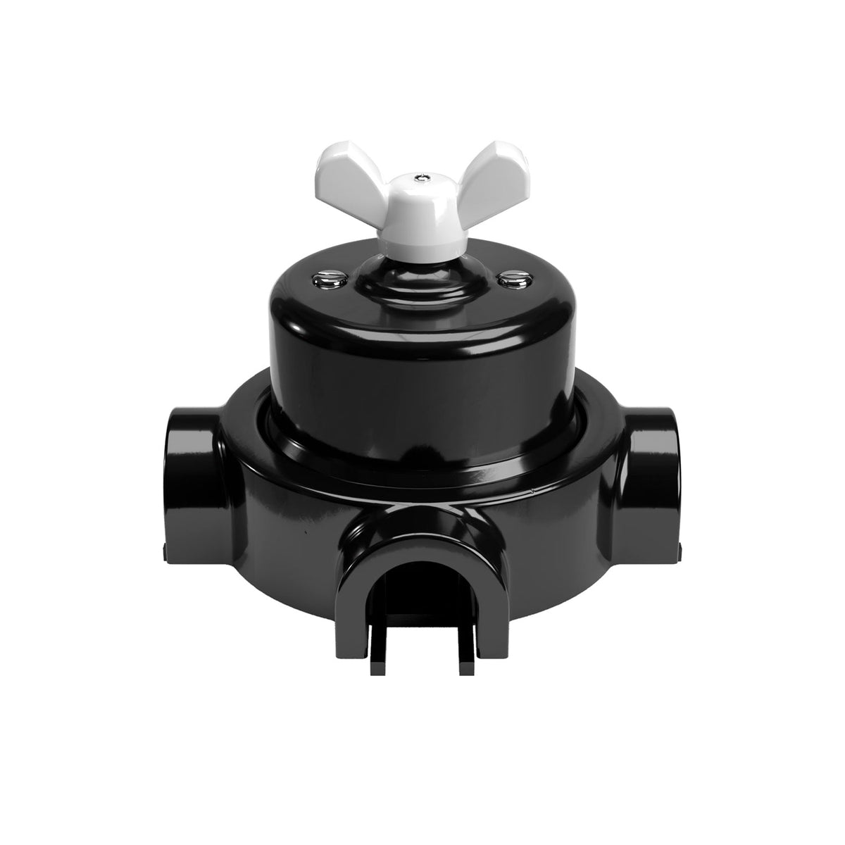 Kit interruttore/deviatore con dado a farfalla e base per Creative-Tubes in porcellana nera Bianco 3